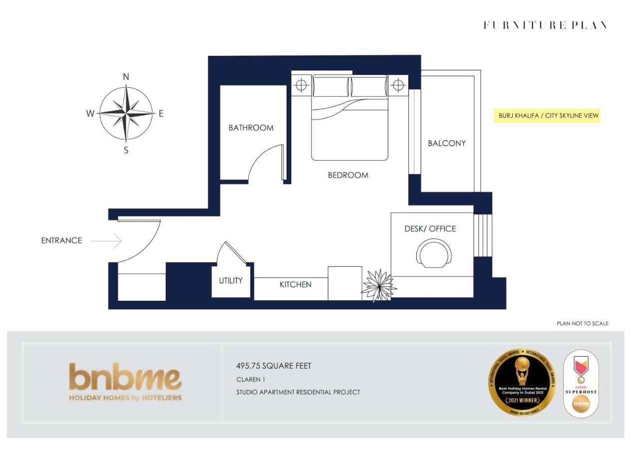 Bnbmehomes - Elegant & Stylish Studio In Downtown - 502 ดูไบ ภายนอก รูปภาพ